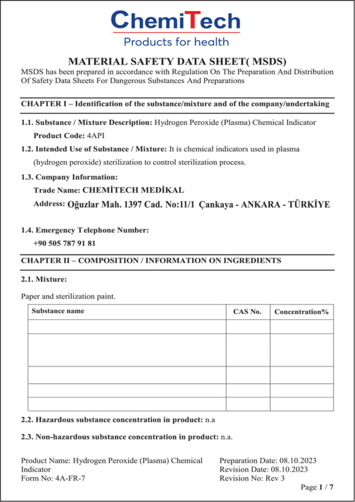 Technical Datas – Chemitech